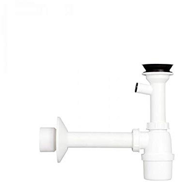 Anschluß-Set Röhren-Siphon Sifon Ablauf Abfluß Waschbecken Geruchsverschluß (Siphon DN 50 mit Abgang Standard)