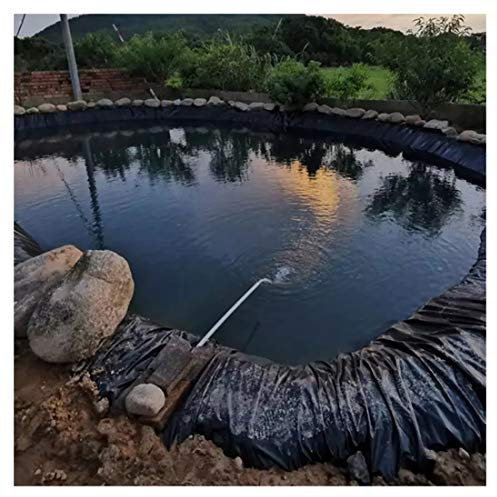 Gartenteichfolie PVC Teichfolie Schwarz Teichfolie Gartenteich HDPE für Fischteich Bachbrunnen Wassergarten Wasserdichte Teichfolie Gartenteichfolie, Mehrere Größen(Color:20S,Size:6x6M(19.7x19.7ft))