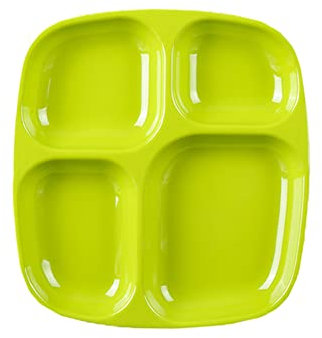 TopHomer Quadratische Abschnitte geteilt Platte 4 Fach, Küche Esstisch Tablett Lunch Box Kantine Abendessen Snack Teller