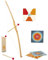 Janod - Bogenschießen-Set aus Holz - 1 Bogen und 3 Pfeile, 1 Köcher und 4 Zielscheiben - Outdoor-Spiel - Geschicklichkeit und Motorik - FSC-zertifiziert - ab 5 Jahre, J03172
