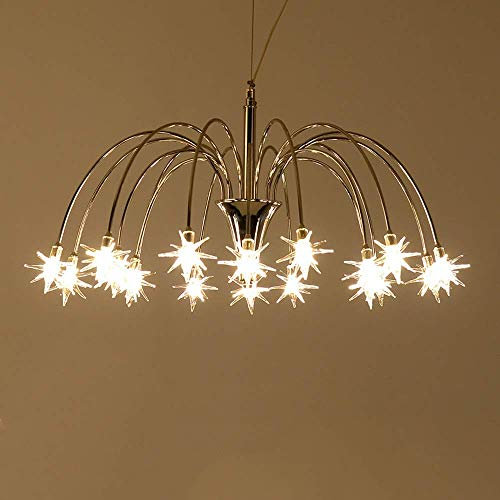 Moderna lámpara creativa de cristal, 12 tamaños, 60 x 35 cm, para restaurante, dormitorio, estudio, pasillo, porche, color plateado