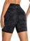CRZ YOGA Femmes Sentiment Nu Yoga Shorts - 15cm Taille Haute Entraînement en Cours Motard Shorts Le Brouillard d'encre fumée 44