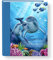 Zeugnismappe personalisiert Delfin Family A4 ca. 31x24 cm blau Zeugnisbuch Delphin Urkundenmappe Einschulung Schulanfang