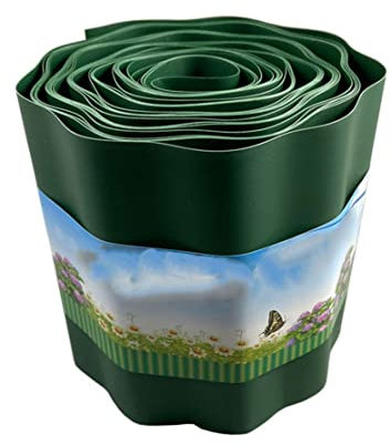 Rasenkanten, Gartengrenze, pp Plastik Grasgrenze Rasen Kante Garten Grenze Plastik Graszaun Roll Zaun Boden Outdoor DIY Gebogene Grenze 10 cm*9m.