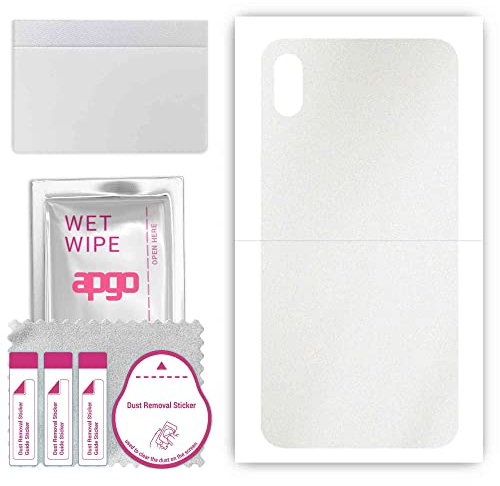apgo Rückseite Schutzfolie, Skin, kompatibel mit Apple iPhone XS Max, Hinten Displayschutzfolie aus Vinylfolie, kratzfest, einfache Montage - Matt Transparent