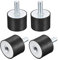 sourcing map 4 Stück Gummi Halterungen M10 Stecker/Buchse Schwingungsisolator Stoßdämpfer D40mmxH30mm für Garage Motor Luftkompressor Auto Boot Bobbins
