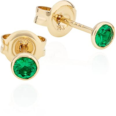 NKlaus Paar Ohrstecker 3 mm rund 333 Gelb Gold Zirkonia Kelchohrstecker Ohrringe