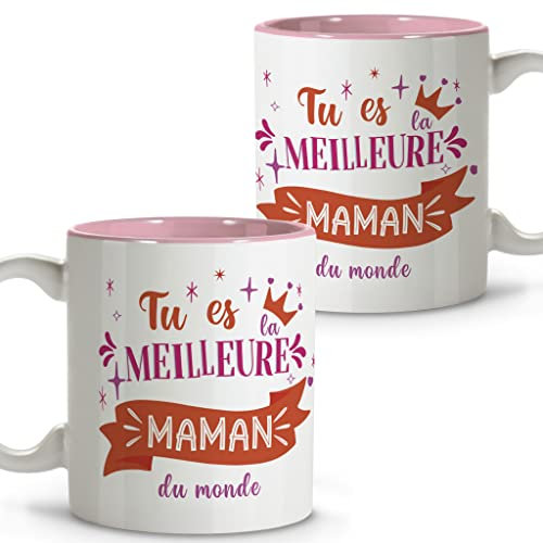 LolaPix Tasse Maman. Tasses à déjeuner originales. Tasse Meilleure mère. Tasse en céramique 330 ml. Cadeaux avec des phrases. Fête des mères.