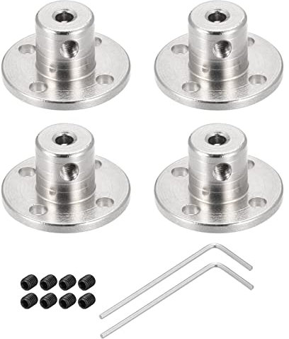 Rebower 3mm Rigid Flange Coupling Connector Motor Coupler (with 8pcs Screw M1.5 Hex Wrench),[for DIY Stepper Motors]-4 Pack