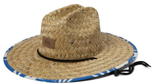 Quiksilver Men's Pierside Print Lifeguard Straw Sun Hat, Star Sapphire, L