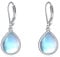 POPLYKE Mondstein Ohrringe für Frauen Sterling Silber Leverback Ohrringe Mondstein-Schmuck Geschenk für Mädchen (teardrop Mondstein)