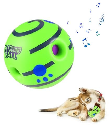 Radsocken Dogs Giggle Balls, 11cm Interactive Dog Ball Toy, 5inch Dog Squeaky Toys with Unique Sounds Dental Health Chew Toy for Dog Puppy Training