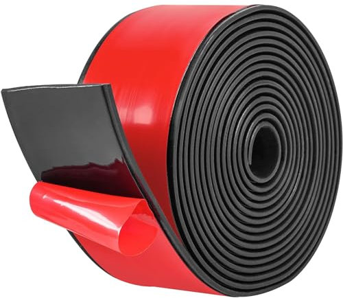 Nuyoah Neopren Gummistreifen Selbstklebend Neopren Gummimatte Gummiplatte für Bodenbeläge Schutz Isolation Anti-Vibration Anti-Rutsch (40mm(B) x2mm(D) x3m(L))
