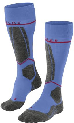 FALKE Damen Skisocken SK4 Energizing Light W Kh Wolle Funktionsmaterial mit Kompression 1 Paar, Blau Morning Sky 6546, 41-42