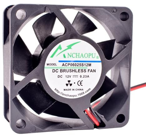 Ventilador de 6cm 60mm 6025 60x60x25mm DC12V 0.23A ventilador de refrigeración del chasis del cargador de energía (Color : Black, Size : 2.54 2PIN PLUG_FIXED COLOR)