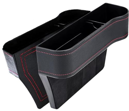 YJTYC 2 Stück Autositz Leder Aufbewahrungsbox,für Benz/AMG SLK SLC R170 R171 R172 SLK 55 32, Autositz Gap Organizer Storage Box Getränkehalter Zubehör