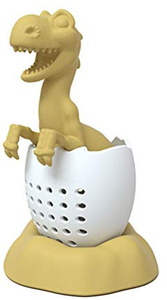 Silicone Tea Strainer, Dinosaur Tea Infuser, Funny Dinosaur Tea Strainer for Loose Tea, Tea Maker for Home, Office, Travel, Green and Yellow (Yellow)