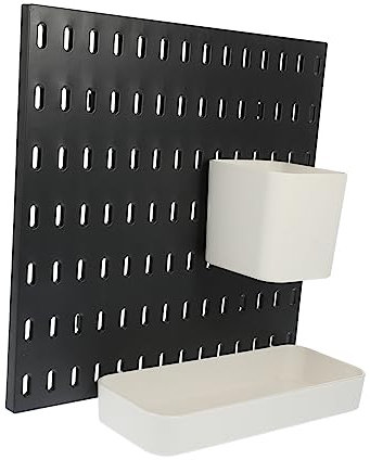 VILLFUL 1 Cadre Décoratif en Panneau Perforé Décor D'étagère De Bureau Étagères De Rangement Blanches Décor pour Le Bureau Étagères Murales De Bureau Kit Porte-clés Support Mural Abdos