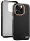 EasyAcc for iPhone 16 Pro Max Case,Compatible with MagSafe,Eco Leather,Dirt Resistant,Scratch-Resistant,Metal Buttons,Luxury Phone Cover for iPhone 16 Pro Max,Shockproof,Drop Protection,Black-Gold
