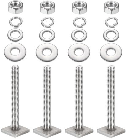 PATIKIL Bulloni T Slot M8 x 65mm 4 Set Testa Quadrata Acciaio Inossidabile