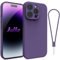 Andwing For iPhone 15 Pro Max Case,Silicone Case Soft Ultra For iPhone 15 Pro Max Phone Case Slim Protective Shockproof Cover Scratch-Resistant Microfiber Lining, 6.1 purple