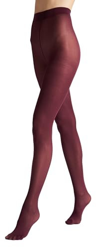 VENEZIANA NUOVA Satinelle 40 DEN Collants Colorés Femme - Microfibres Opaques - Résistants Et Confortables - Élégants Et Polyvalents - Haute Qualité Pour Toutes Occasions - Bordeaux - XL