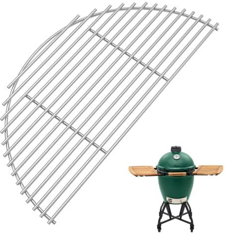 18 Half-Moon Stainless Steel Cooking Grate for Kamado Joe Classic I, II, III, Large Big Green Egg, and Other Round 18-inch Charcoal Grills Accessories, Replacement Parts for Kamado Joe KJ-HCG