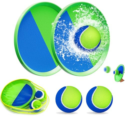 Balle Raquette Scratch Jeux,Enfants Catch Ball Jouet,Jouet Plage Jardin Piscine Exterieur Interieur Plein Air Parc Cour Jeu pour 3 5 4 6 7 8 9 10 11 12 Ans Enfant Fille Adulte