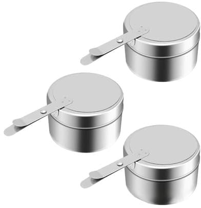 Gurxi 3 Stück Brennpastenbehälter Edelstahl Tragbarer Fondue Brenner Brennpaste Für Warmhaltebehälter Pastenbrenner Aus Edelstahl Wird Für Die Heizung Heißer Topf Verwendet