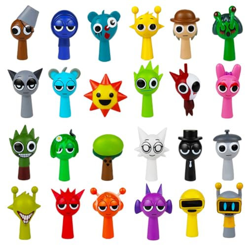Kouipoie S-prunki Action Figures, 12 Pack Colorful Toy Figures for Kids, for Boys and Girls Ages 3+ Safe, Durable, and Fun, The for any S-prunki Games fan (24PCS)