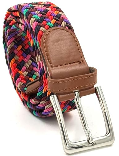 LisaModa Unisex Stretch Flechtgürtel in vielen Farben (Bunt 064, 85-115)