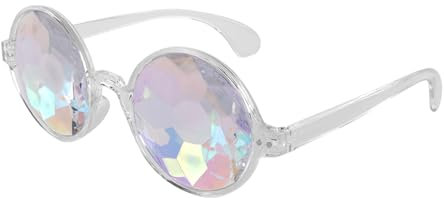 Kueohse Kaleidoskop rave Festival Party Sonnenbrille Beugte Linse-Transparent