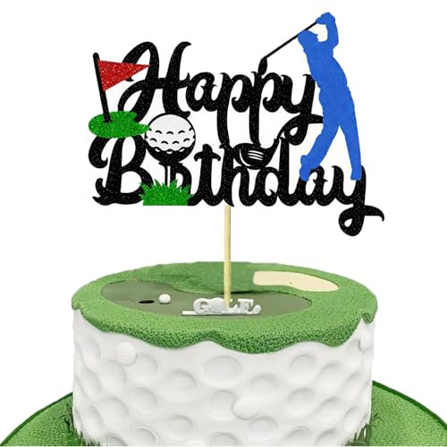 1PC Golf Cake Toppers, Golf Cake Decorations, Golf Cake Topper for Men Boys Golfers Sport Theme Birthday Party Decorations