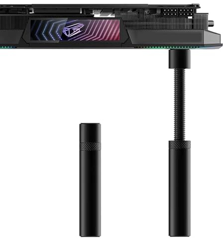 Grafikkarten Halterung, Grafikkarten Halter GPU, Video Karte Sag Halter, Höhenverstellbare GPU Stütze mit Magnet und Anti Rutsch Pads, 74mm-120mm, Schwarz
