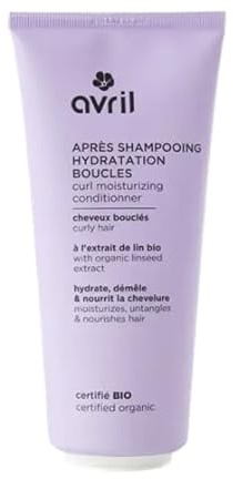 Avril Après-Shampooing Hydratation Boucles Bio – Cheveux Bouclés et Ondulés, Soin Démêlant Vegan, Certifié Cosmos Organic – 200 ml