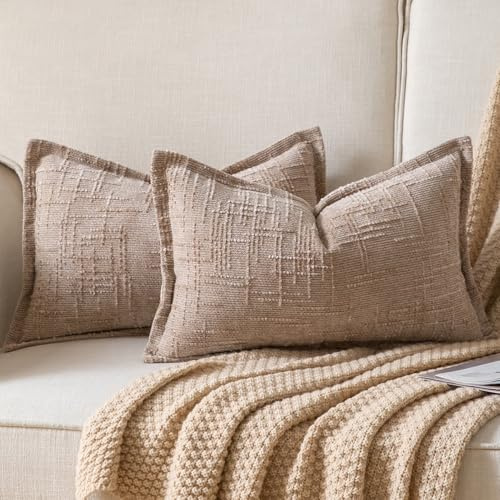 Yaertun Chenille Kissenbezug 40x60 2er Set Broadside Designs Kissenbezüge weicher gemütlicher Samt Kissenhülle Sofakissen Couchkissen Dekokissen Zierkissenbezug Schlafzimmer Wohnzimmer Kamel