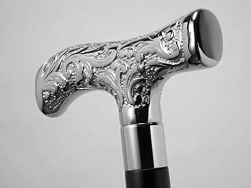 Deluxe-Gehstock aus antikem Messing, schöner Messinggriff mit silberfarbenem Griff, für Damen und Herren