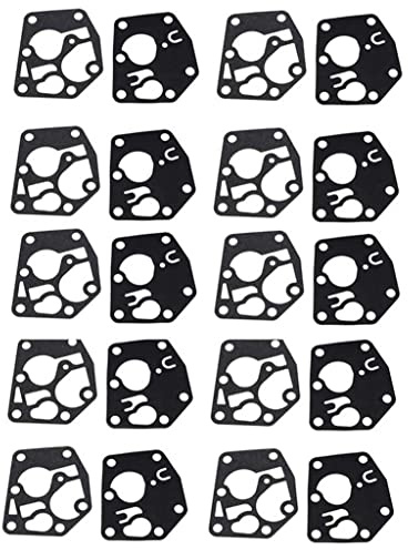 HURI Carburettor Membrane Gasket Repair Kit for Briggs & Stratton Sprint Classic Quattro 450 500 550 Series Replaces 795083 495770 272372 281028 Wolf 2056417 Pack of 10