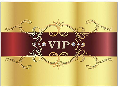 8 Einladungskarten Kindergeburtstag Umschläge VIP Gold-Look, Karte Geburtstag Einladung zum Ausfüllen
