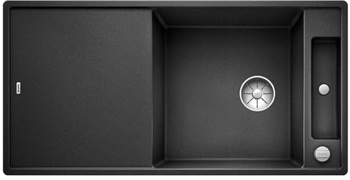 BLANCO AXIA III XL 6 S-F | Granitspüle aus SILGRANIT anthrazit | mit | [99x50x20,2 cm] | für 60 cm breite Unterschränke | mit Glasschneidbrett | Reinigungsfreundlich | Einbauart: Flächenbündig