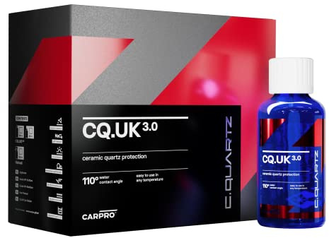CARPRO CQUARTZ UK 3.0 - Ceramic Coating for Cars, Quartz Based Nanotechnology, Bonds to Paint, Glass, Metal and Plastic - (50ml Kit)