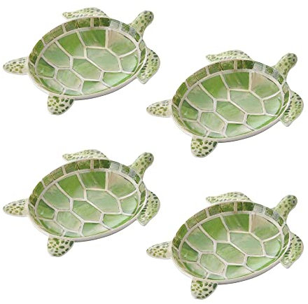 Supreme Housewares 4-Piece 7.5 Inch Melamine Serving Plate/Dinner Plates (Sea Turtle)