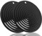 2 Pack,Silicone Trivet Mats/Hot Pads,Pot Holder,9.45Diameter Non Slip Flexible Durable Heat Resistant Pot Coaster Kitchen Table Mats (Round Black)