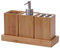 Mendler 4-teiliges Badset HWC-B85, Badezimmerset Badaccessoires Seifenspender Zahnbürstenhalter, Bambus