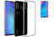 Todobarato24h Funda Compatible con Huawei P30 Lite Transparente TPU Lisa Silicona + Protector Cristal Templado Negro