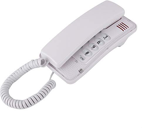 Bewinner Schnurgebundenes Telefon,Festnetztelefon ohne Anrufer ID Anzeige,Desktop Wandtelefon für Heim mit Blitzfunktion/Stummschaltung/Wahlwiederholung der letzten Nummer(Weiß)