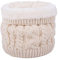 JFAN Halswärmer Nackenwärmer Fleece Innenfutter Schlauchschal Halstuch Loop Schal Multifunktionstuch Strickschal Feinstrick Winter Outdoor Motorrad Fahrrad für Damen und Herren Beige
