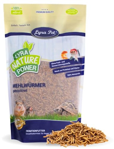 Lyra Pet® | 10 kg Mehlwürmer getrocknet | Proteinreiches Vogelfutter | Für Wildvögel, Nager, Reptilien & Fische | Nahrhaftes Futter | Energiespender für Insektenfresser | Vitamine & Mineralstoffe