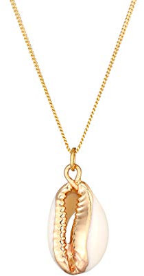 Elli Halskette Damen Muschel Anhänger Strand Trend Blogger mit Kauri Muschel in 925 Sterling Silber Vergoldet