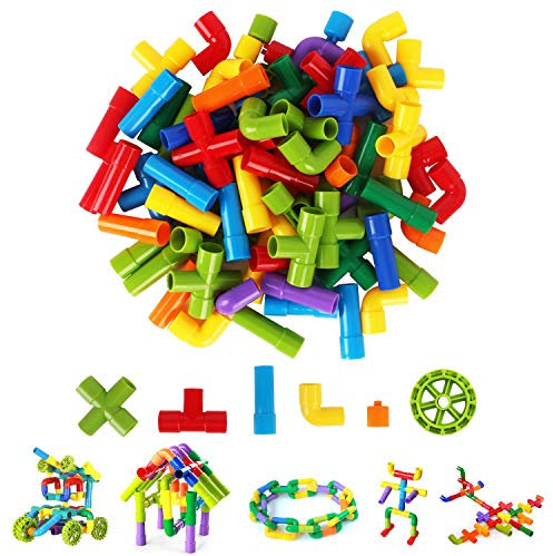 FeiWen Lernspielzeug Bausteine Set DIY Wasserrohr Bausteine Spielzeug Spielzeug Geschenk für Kinder